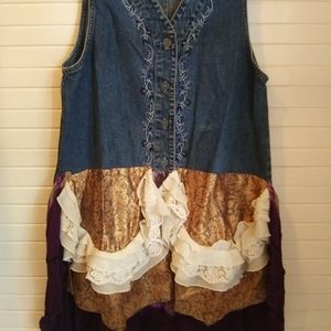 Boho Gypsy Jean Vest Coat